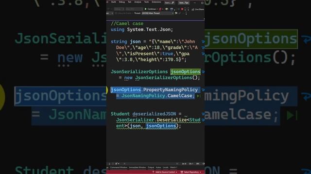 Configure JsonSerializer To Allow Camel Case in the JSON | C# JSON Deserialization Tip #3