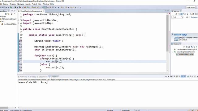 Count Of Duplicate Characters in String Java || Logical Question Java || Java Program