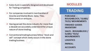 KUBIX Stone ERP Software for stone industry