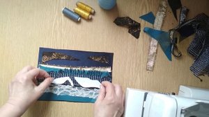 ЗИМНЯЯ НОЧЬ/ ТЕКСТИЛЬНАЯ ЖИВОПИСЬ/ ЛОСКУТНЫЕ КАРТИНЫ/ТЕКСТИЛЬНЫЙ КОЛЛАЖ/ ЛОСКУТНОЕ ШИТЬЕ