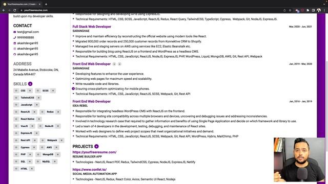 Resume Builder App using Nextjs, ReactPDF, Nodejs, Firebase | Update 4 | Akash Devgan смотреть онлайн