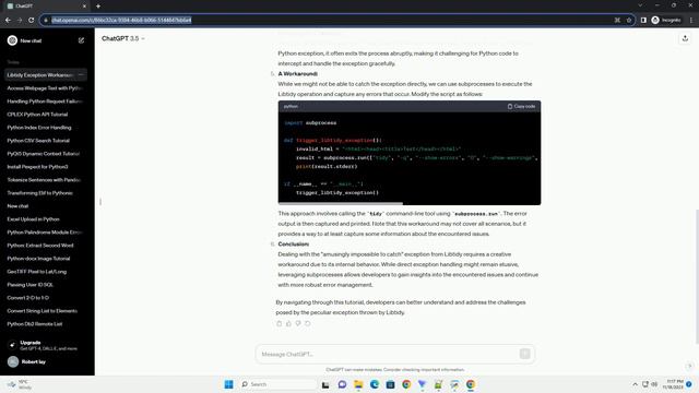 Python exception thrown by libtidy is amusingly impossible to catch ...