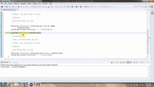 How to use of methods of OffsetTime Class? | Java 8 Date and Time