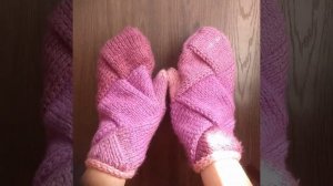 Вязаные варежки в технике энтерлак/энтрелак  Knitted mittens in enterlak/entrelak technique