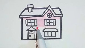 Как нарисовать Дом поэтапно легко