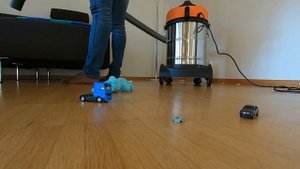 Vacuuming the living room with my Rowenta and a new attachment