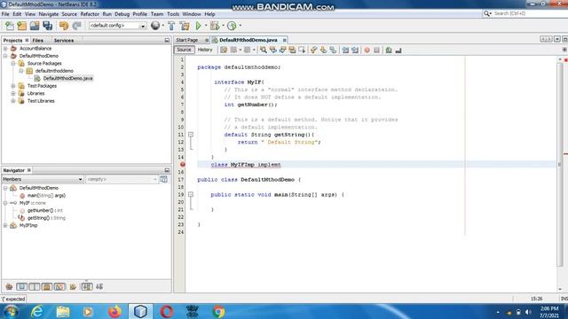 Java the complete Reference Ninth Edition (Chapter 9) Example (8) Default Method Fundamentals смотреть онлайн
