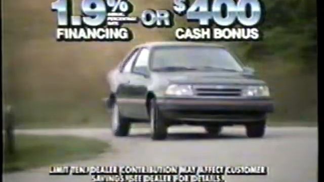 1987 Ford Taurus Tempo Escort Discounts TV Commercial смотреть онлайн