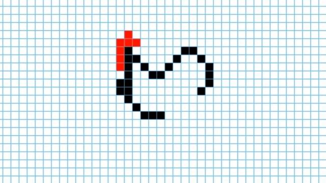 Как нарисовать петуха. Рисунки по клеточкам