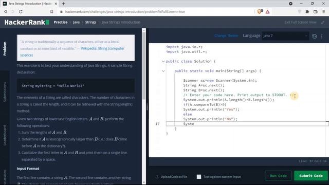 Java String Introduction| Hackerrank Solution| string in java| hackerrank solution in java| java смотреть онлайн