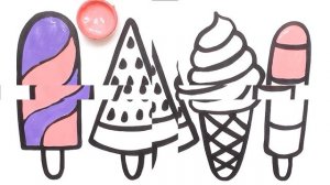 Как нарисовать и раскрасить МОРОЖЕНОЕ / мультик раскраска МОРОЖЕНОЕ  для детей / Раскраски Малышам