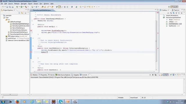 Handling alert in Selenium WebDriver 2