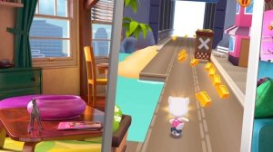 Talking Angela Plays Talking Tom Gold Run (Gameplay)