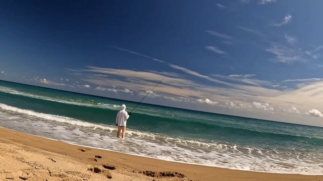 Индийский Плоскоголов Морская рыбалка с берега в Южной Корее.