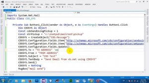 How to Send email using CDOSYS in VB NET 2012