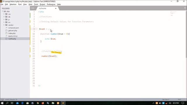 Php Functions Part-25 | Setting Default Value For Function Parameter