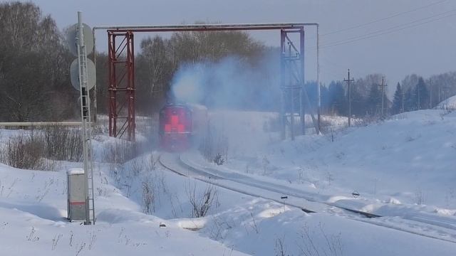 Борьба со снегом во главе СДП-М №3326 с ТЭМ18ДМ-568 смотреть онлайн