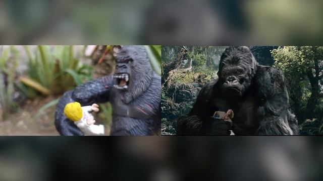 King Kong VS V REX Comparative toy movie clip смотреть онлайн