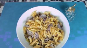 Салат с языком и грибами. Пошаговый рецепт просто и вкусно.