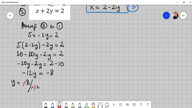 SISTEMA DE ECUACIONES LINEALES 2X2. MÉTODO DE SUSTITUCIÓN. EJERCICIO #3. смотреть онлайн