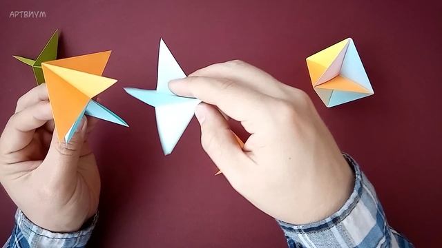 Простая оригами кусудама из треугольников | Как сделать бумажную Origami Kusudama [Без Клея] смотреть онлайн
