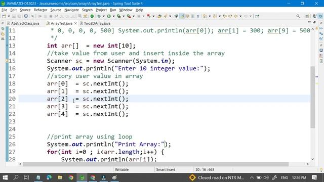 One Dimension Array in java (1D)