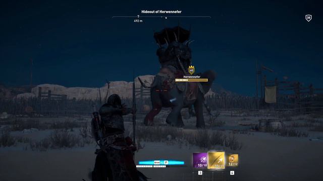ASSASSINS CREED ORIGINS | HIDEOUT OF HERWENNEFER | GIANT ELEPHANT TAKE DOWN | BLACK HOOD ARMOR