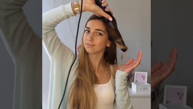 Быстрые локоны плойкой на длинные волосы на себе