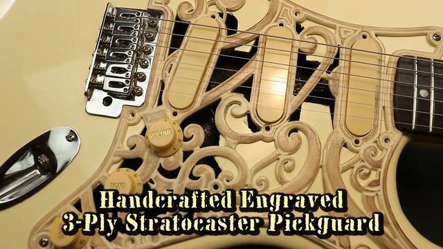 Stratocaster Pickguard Cream SSS 11Hole Custom Unique Handmade Wrought Iron Grid Strat Scratch Plat смотреть онлайн
