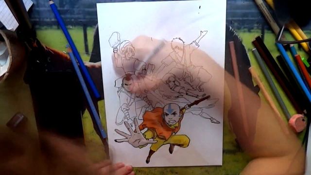 Drawing TEAM AVATAR (Avatar The Last Airbender): Aang, Katara, Sokka, Zuko And Toph