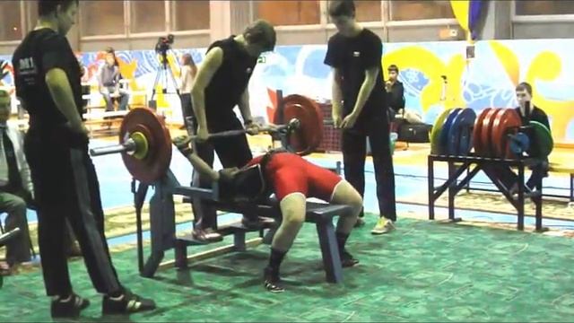 Екатерина Николаева - жим лежа 137,5 кг (59 кг) смотреть онлайн