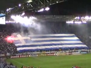 THE GREEK NATIONAL ANTHEM AT THE GREECE-TURKEY GAME !!