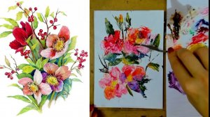Как рисовать мастихином цветочную картину