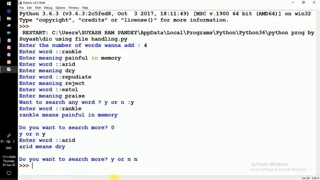 Lec 005 Project 1 Dictionary software using file handling смотреть онлайн