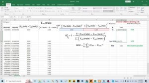 Analyze and explain the external and internal validation in excel, QSAR study