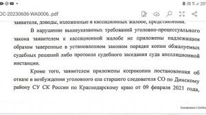 IQ Четвертого кассационного суда, Умозаключение зам.председателя суда