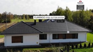 Budmat Murano modular roof  X-Matt 455 + Flamingo Steel gutter system