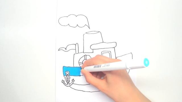 Как нарисовать Кораблик / Раскраска / Рисунок для детей смотреть онлайн