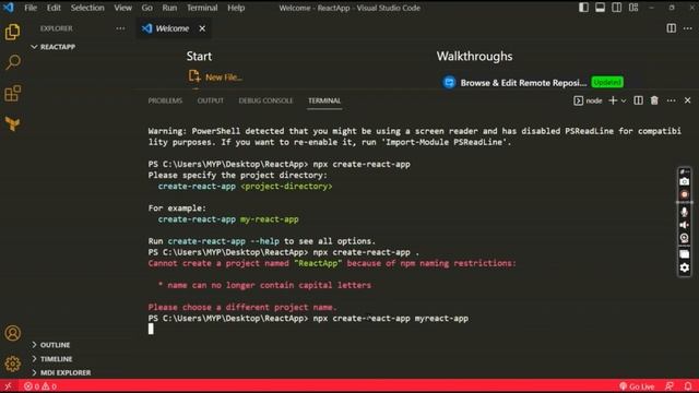 First React App with "hello world"  in 4 minutes