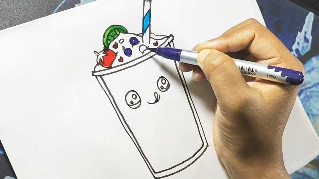 HOW TO DRAW?RAINBOW FRUIT SMOOTHIE.howtodraw kidsvideo
