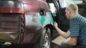 Ваз 2110, ремонт заднего крыла, косметика и частичная покраска своими руками.