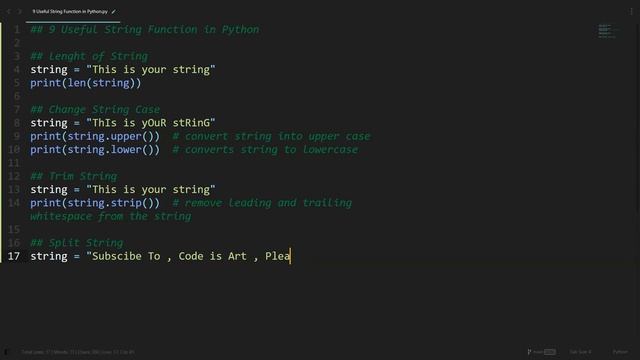 9 Useful String Function in Python | Python Examples | Python Coding Tutorial | Python Interview