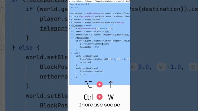 Useful IntelliJ shortcuts: scoped selection