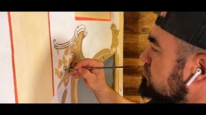 Роспись русской печи.Роспись стен.Painting the Russian stove