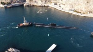 Финальный этап эпичной транспортировки подлодки С-49 (ПЗС-50) в подземный музей Балаклавы. 4К-60