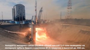 Второй пуск спутников связи OneWeb с космодрома "Восточный"