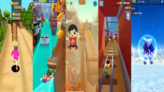 WHO IS THE BEST? Scary Runner Teacher,Talking Tom Gold Run,Tag with Ryan,Subway Surfers,Sonic Dash смотреть онлайн
