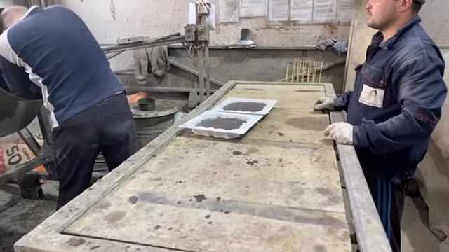 Производство тротуарной плитки бетонопаркета «Клевер восточный» по технологии «Мрамор из бетона»