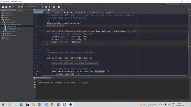 Java Swing #05 | Implementação da funcionalidade de cadastrar смотреть онлайн