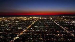Посадка самолета в Лос Анджелесе  Вид с борта